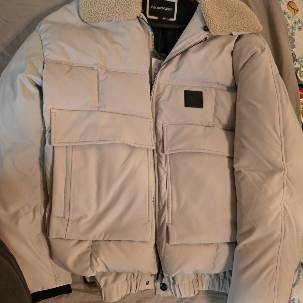 Emporio Armani Men's Beige Puffer Jacket